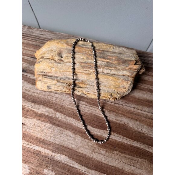 Vintage Sterling Silver Beaded Necklace With Lobster Clasp Closure 18.82g - Picture 6 of 7